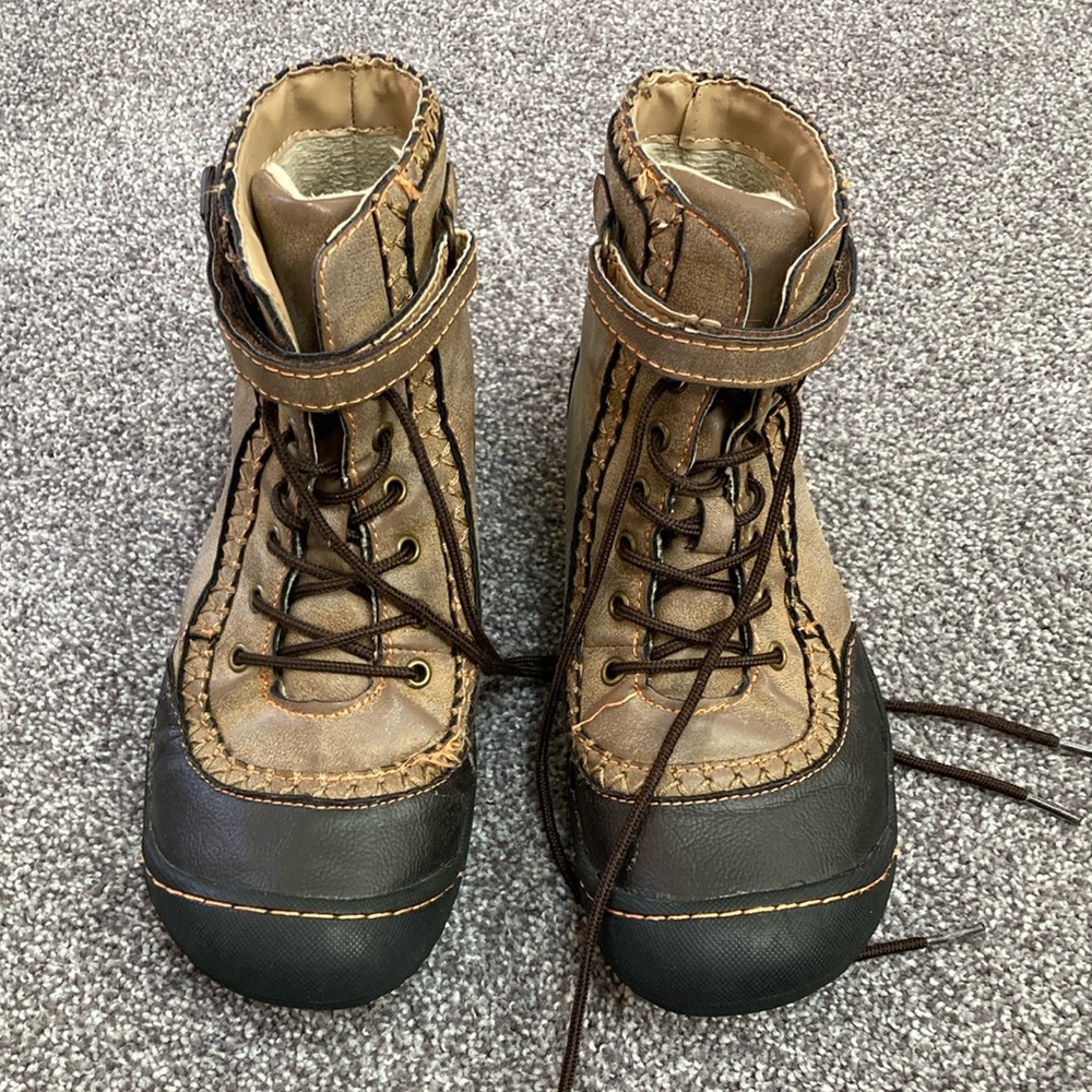 Jeep J-41 Brown and Black Lace-Up Boots